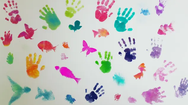 nen truu tuong cua dau tay day mau sac va hinh dang dong vat tai xuong