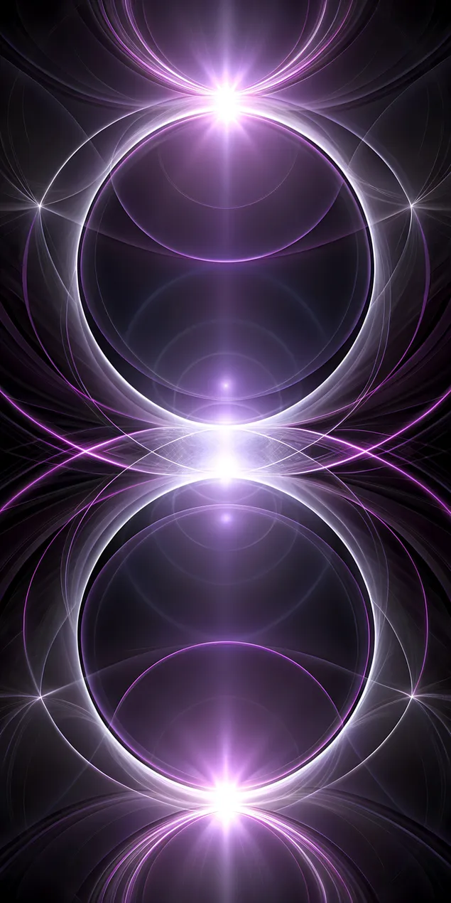 Abstracte zwarte achtergrond met dromerige gloeiende gradiëntcirkels 2K achtergrond