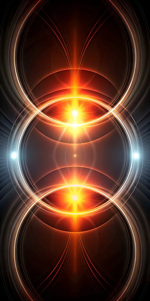 Sfondi abstrakt i zi me rrathë të zjarrtë me gradient të ndezur 2K sfond