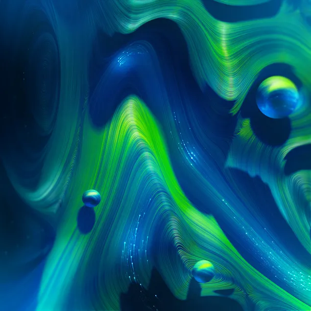 Abstrakte blaue Wellen 2K Hintergrundbild