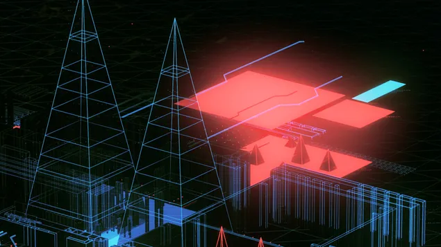 抽象蓝图 4K 壁纸