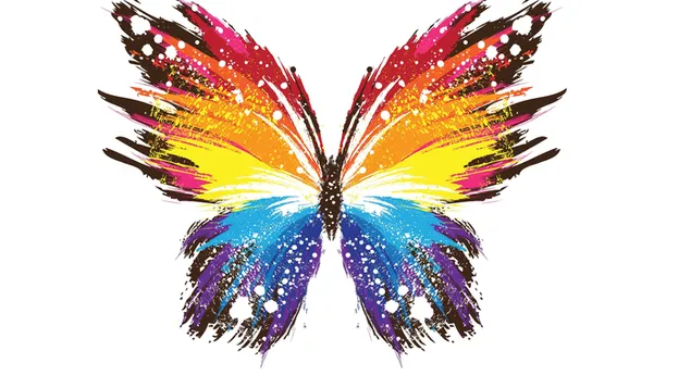 Colores abstractos del arco iris de la mariposa 4K fondo de pantalla