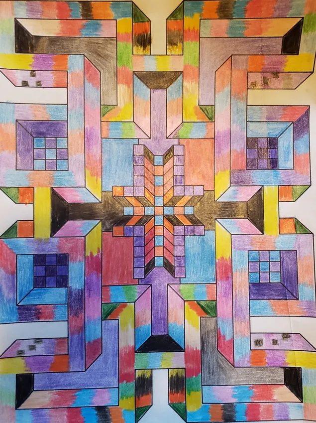 Abstraktus spalvingas geometrinis piešinys atsisiųsti