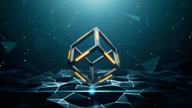 Serpihan Kubus Abstrak 4K kertas dinding