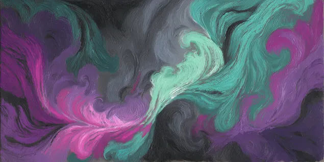 Dessin abstrait avec des formes fluides dynamiques tourbillonnantes 2K fond d'écran