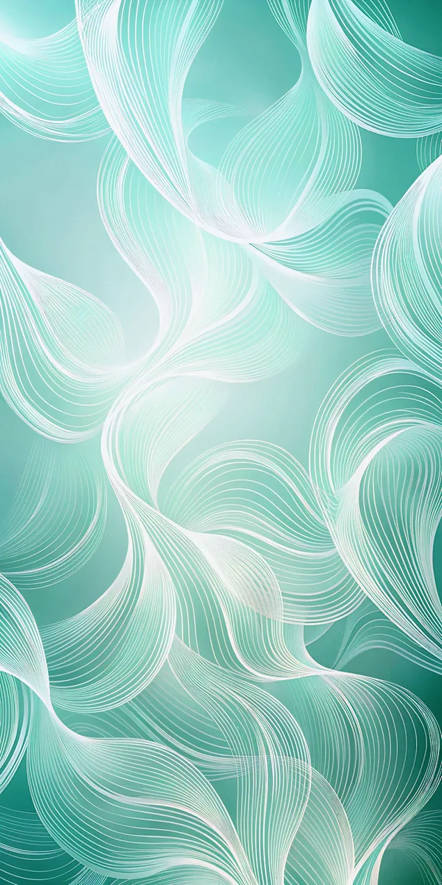 Abstract flowing organic patterns in cool blue green tones 2K wallpaper