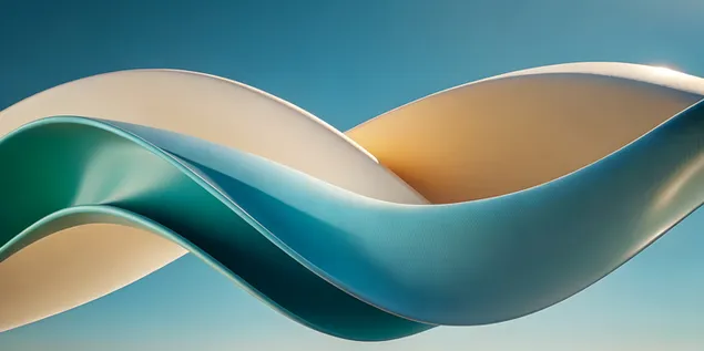 Шпалери Анотація струмливих стрічок на тлі чистого неба 4K