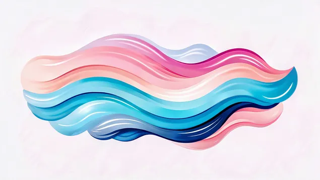 Ones de color abstractes que flueixen amb un fons de textura suau en tons rosa, blau i blanc 4K fons de pantalla