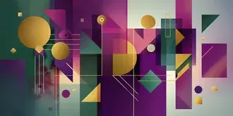 Komposisi Geometri Abstrak dengan Aksen Emas Elegan 2K kertas dinding