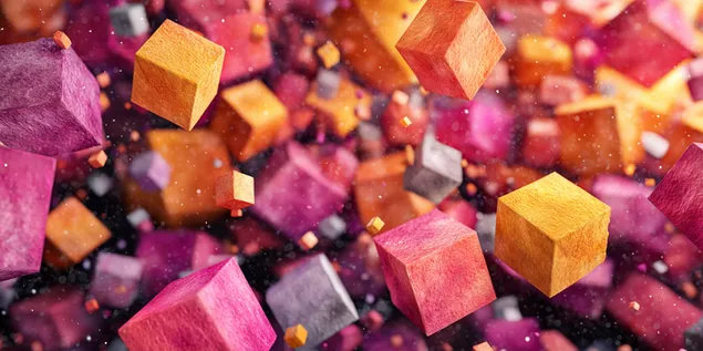 abstraktni geometrichni kubcheta, plavashchi v dinamichno prostranstvo izteglyane