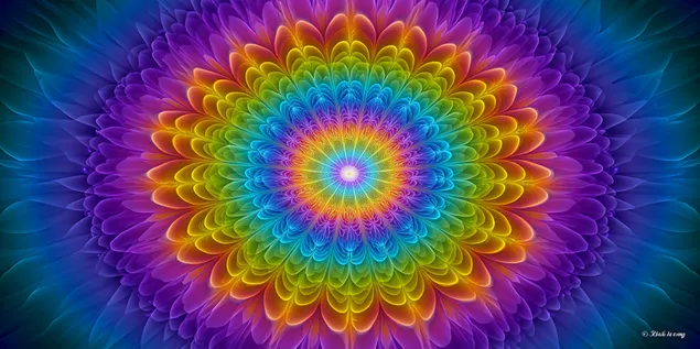 Mandala floral geométrico abstracto 2K fondo de pantalla