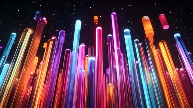 Hình nền Chiếu sáng bằng kính trừu tượng với rung cảm vũ trụ 8K