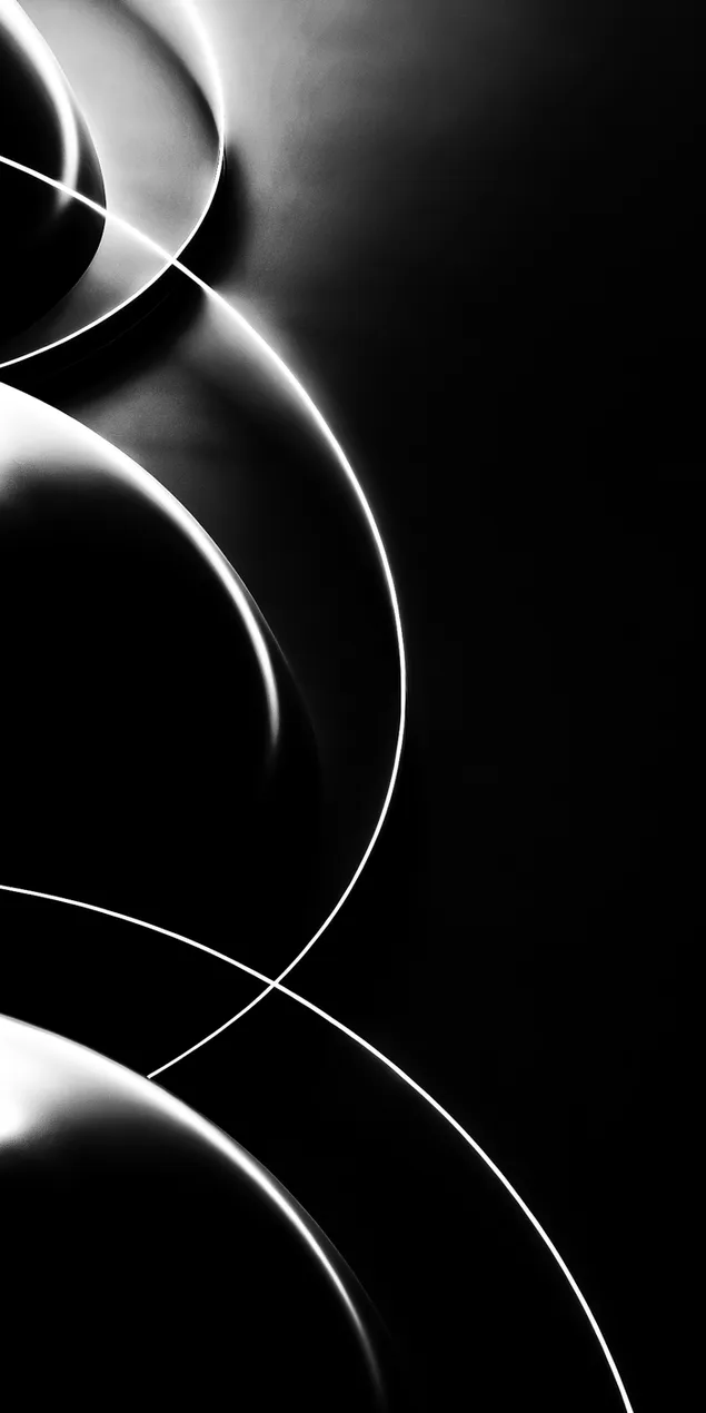 קווים מעוקלים זוהרים מופשטים היוצרים מופע אור דרמטי על רקע כהה 2K טפט