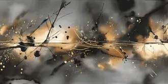 추상적인 금색과 검은색 튀김 구성 2K 배경화면