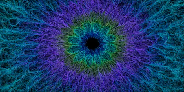 calidoscopi abstracte amb formes fluides com plomes baixada