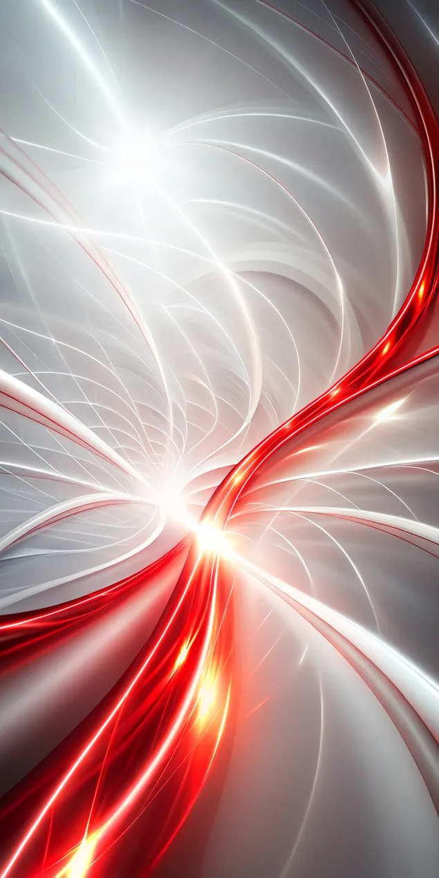 Abstrakte Lichtwellen mit fließenden Bewegungen und Rot 2K Hintergrundbild