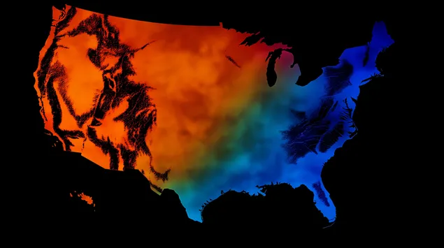 mapa abstracte que representa les variacions de temperatura a traves d'una nacio baixada