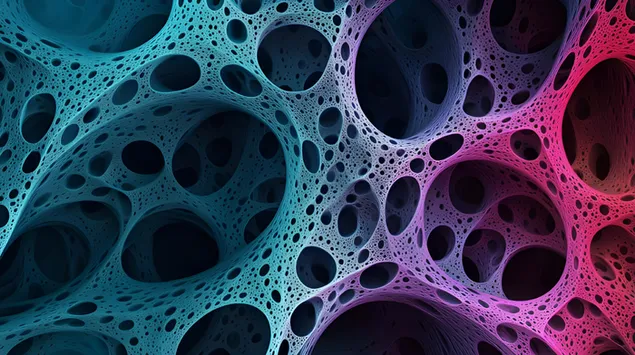 充满活力的线条和色彩的抽象网格 4K 壁纸