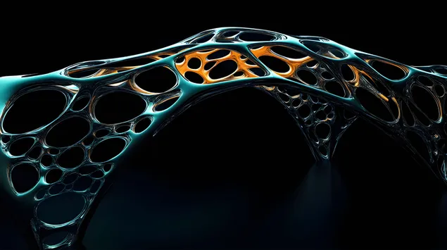 אינטרנט מתכתי מופשט עם הבהרה זוהרת 8K טפט