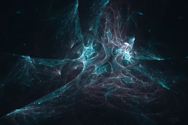 光に反射した色で作成された抽象的なニューロンの形