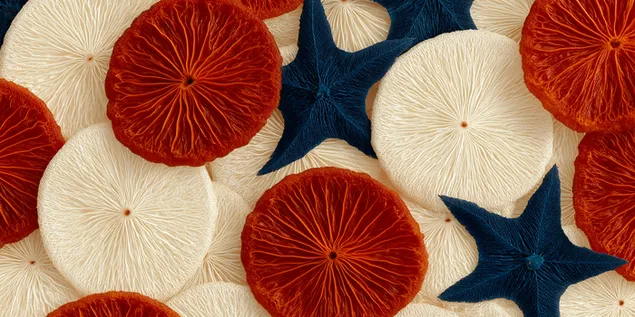 Taustpilt Meritähe ja seente abstraktne orgaaniline muster 2K