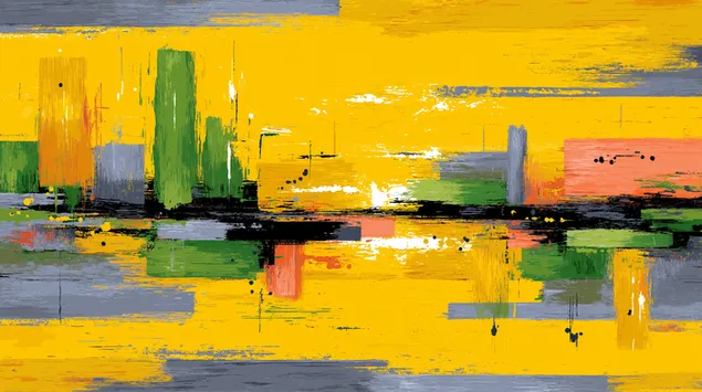 Abstrakte skildery met vetgedrukte streke en geometriese vorms 2K muurpapier