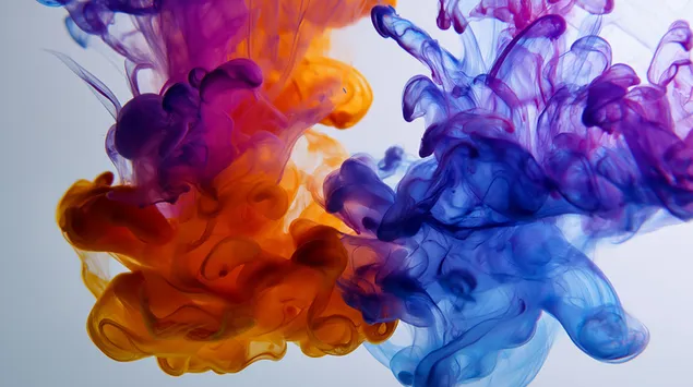 动态场景中旋转的抽象流体羽流 2K 壁纸