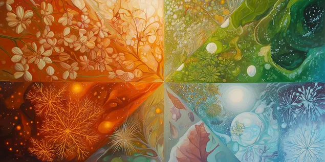 四季的抽象表現 2K 壁紙