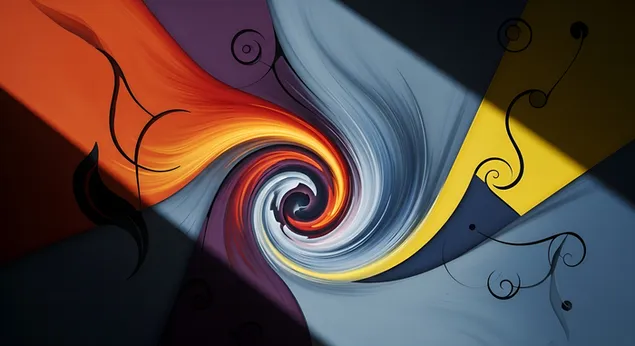 Апстрактна виорна уметност: Живописни бои и динамичен тек 4K тапет