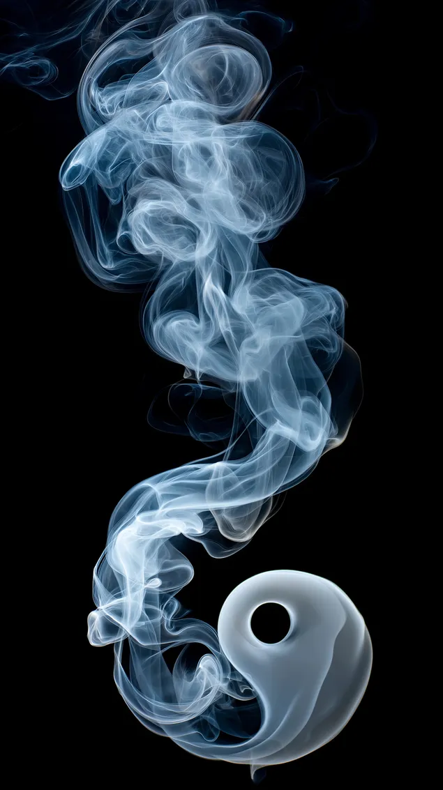 Abstrakt virvel av dynamisk røyk som slutter i en jevn Yin-form HD bakgrunn