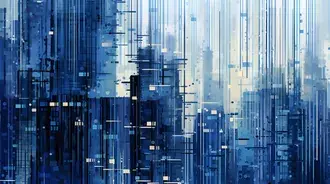 abstract urban rainstorm: a cityscape of falling lines and geometric patterns download
