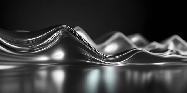 muat turun gelombang abstrak tekstur permukaan logam cecair reflektif licin