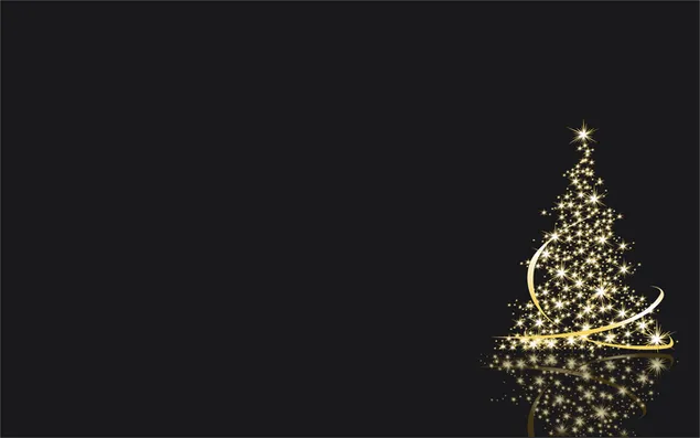 Abstrakter goldener Weihnachtsbaum im schwarzen Hintergrund herunterladen