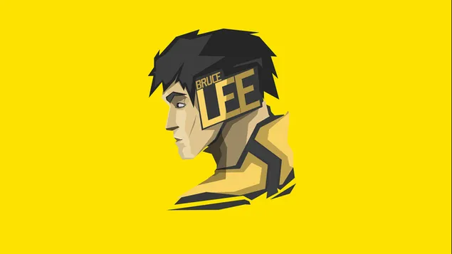 Actor And Martial Artist Bruce Lee Minimalist In Yellow Wallpaper Background Hd Wallpaper Download
