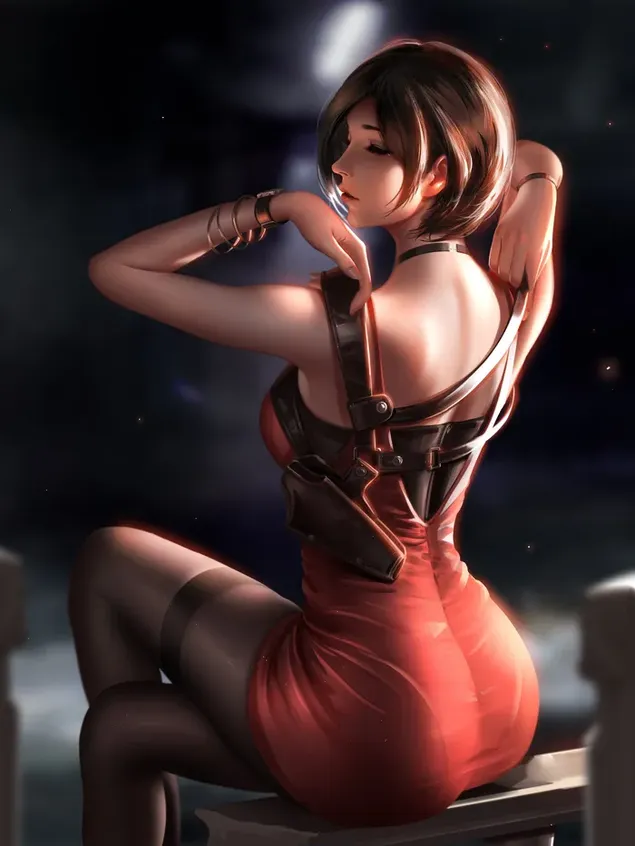 Ada Wong Fantasy Girl Back 2K fona tapete