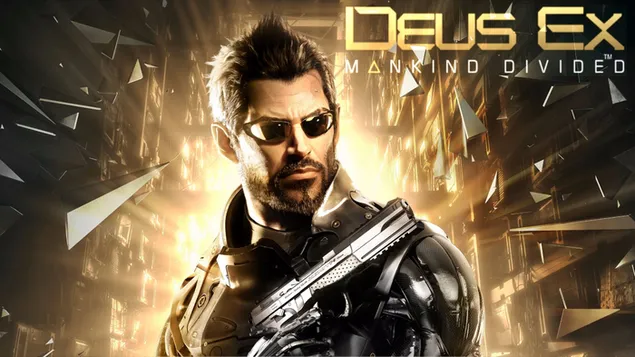 Páipéar balla Adam Jensen ó Deus Ex4K
