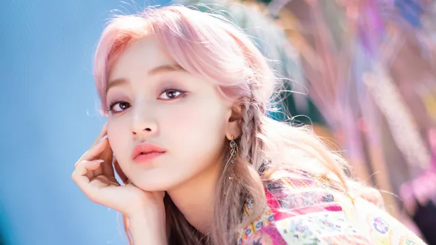 Bedårende Jihyo i "More & More" MV (2020) Shoot fra Twice (K-Pop Band) 4K bakgrunn