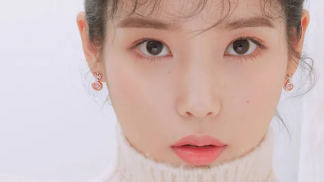 Schattige Koreaanse Model IU (Lee Ji-eun) 4K achtergrond