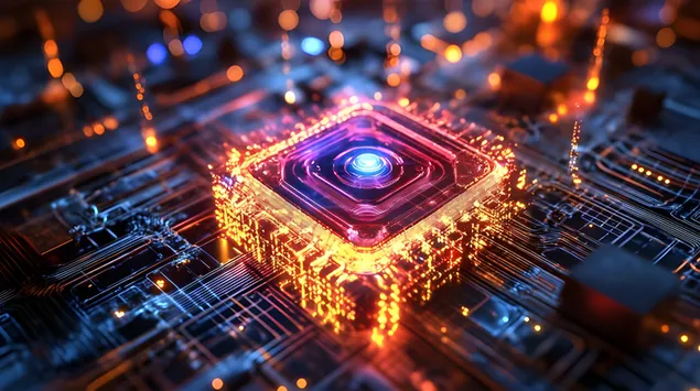 Avancerad 3D-kretsar och kvantteknik 8K bakgrund