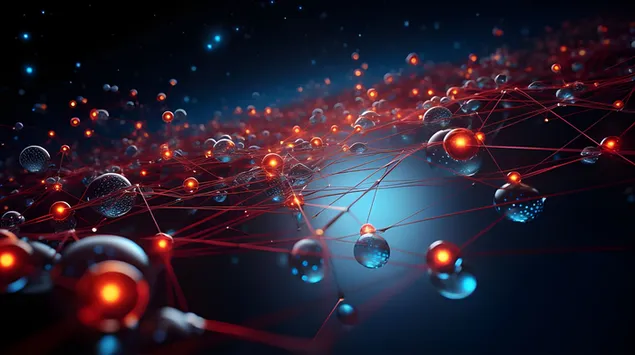 Fütüristik Nano-Teknoloji Sanatında Gelişmiş Moleküler Bağlantılar 8K duvar kağıdı