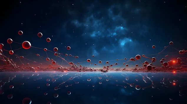 Hareket Halindeki Gelişmiş Nano-Teknoloji Moleküler Bağlantıları 8K duvar kağıdı