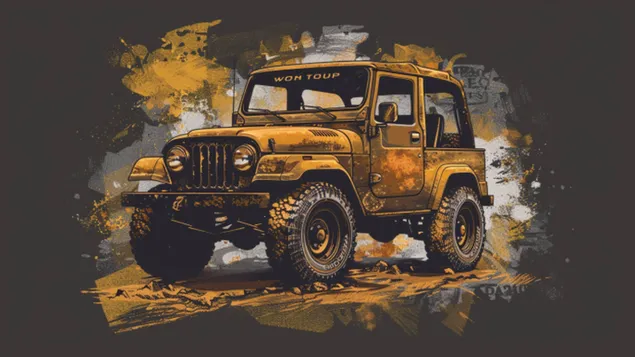 Avanturističko terensko vozilo u zemljanim tonovima 8K pozadina