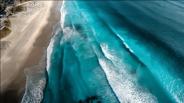 perspectiva aerea de ondas costeiras e linha de costa download