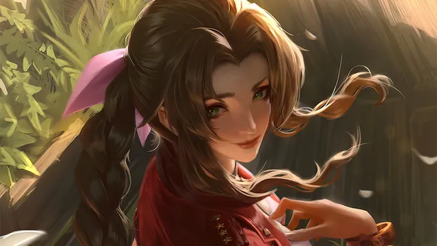 Aerith Gainsborough (Anime Art) - Final Fantasy VII Remake [Video Game] 4K wallpaper