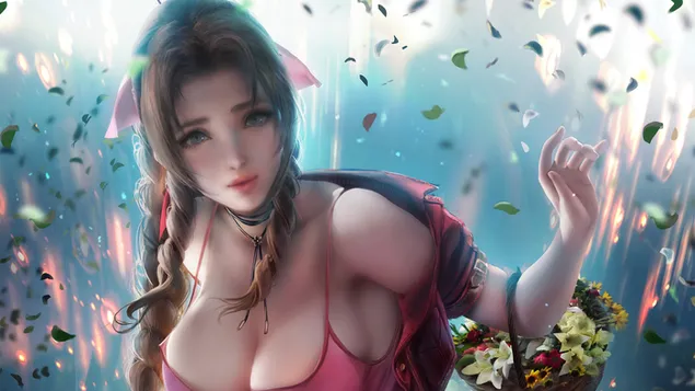 Aerith Gainsborough (Arte de fantasía): Final Fantasy VII Remake [FF7] 4K fondo de pantalla