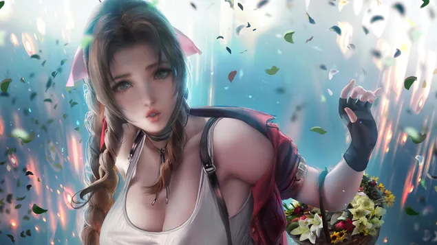 aerith gainsborough (fantasy art) : final fantasy vii remake (ff7) download