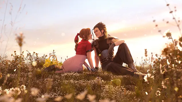 エアリス with ザック - Final Fantasy VII Remake [ビデオゲーム] 4K 壁紙