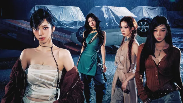 Aespa tutti i membri in Drama Album (The Scene Vers.) Shoot 4K sfondo