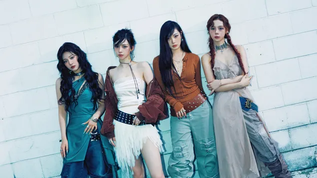 Aespa all members in Drama Album [The Scene Vers.] Shoot 4K wallpaper