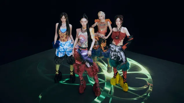 에스파 전체 멤버 - 슈퍼노바 MV 촬영 4K 배경화면